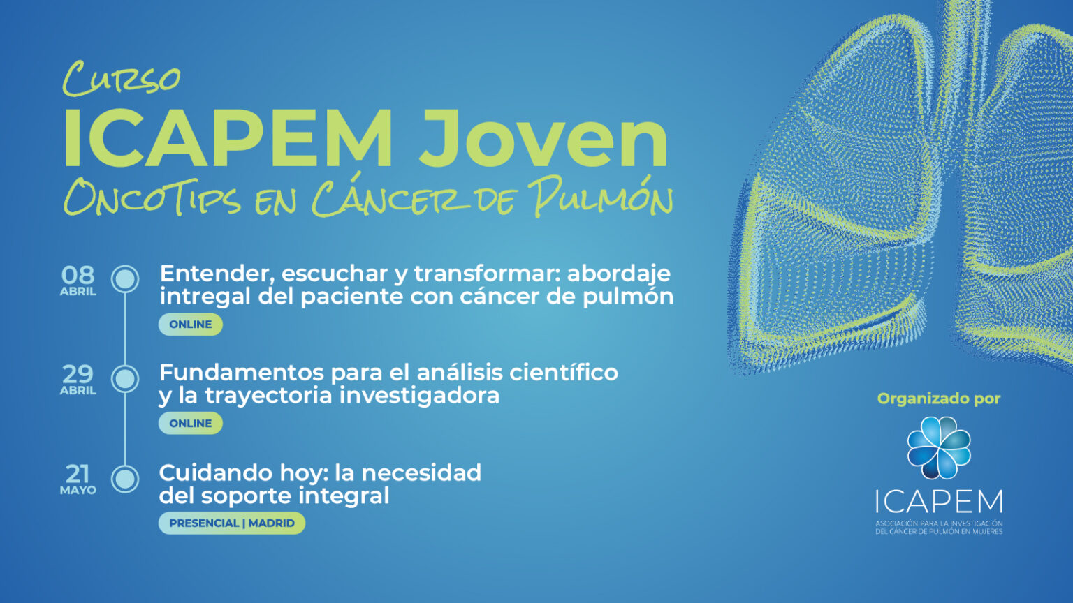 Icapem Curso ICAPEM Joven: Oncotips en Cáncer de Pulmón - TacticsMD